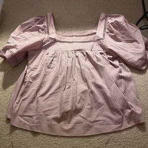 Pink Square Neck Blouse